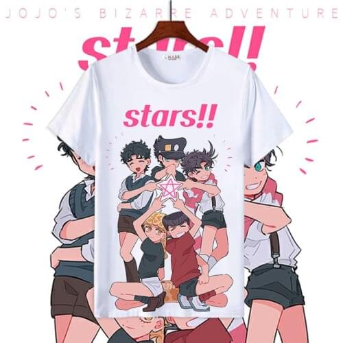 JoJos Bizarre Adventure Cosplay T Shirt Kujo Jotaro Jonathan Joestar Spring Summer T-Shirt Japanese Anime Top Tee Costume