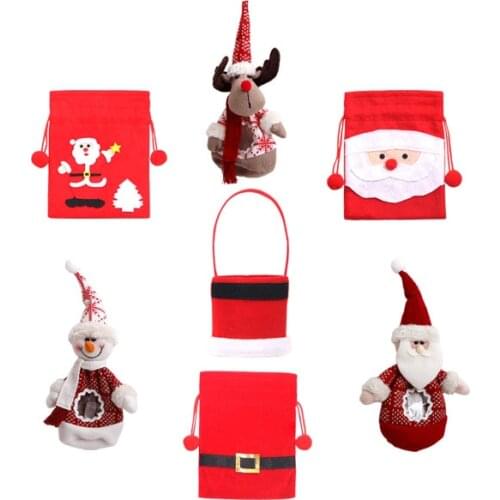 Christmas Gift Fabric Apple Bag Gift Kids Snowman Pocket Xmas Decoration For Christmas Tree Ornaments