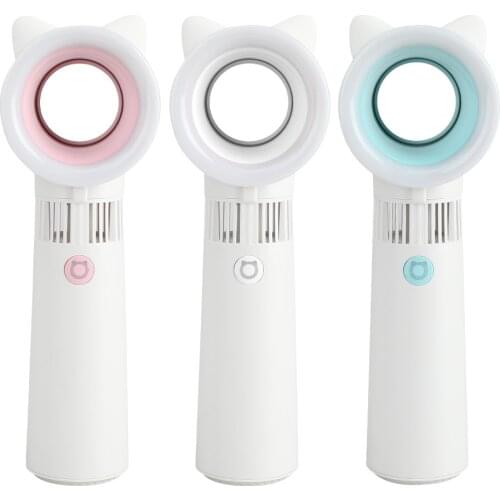 IHoven Handheld Bladeless Fan USB Rechargeable NO Leaf Mini Fans Hand Held Travel Cooling Air Cooler Fan Leafless