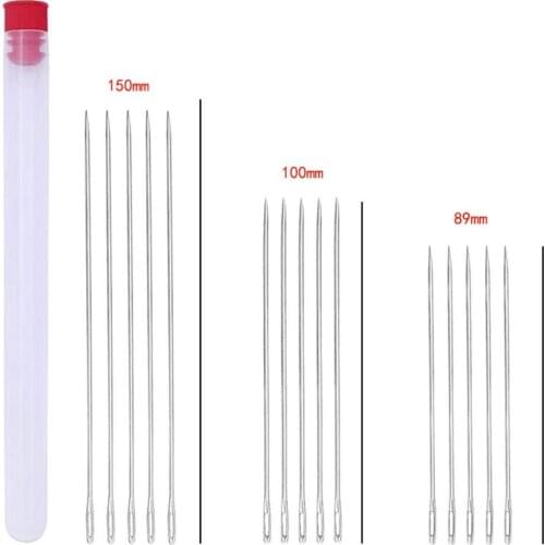 20 Pieces Steel Yarn Knitting Needles Large-Eye Blunt Needles Sewing Needles for