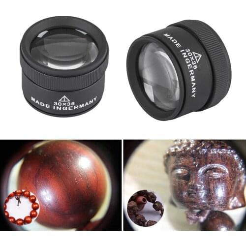 30X Magnifying Glass Optical Lens Magnifier Coin Stamps Watch Repair Loupe HD Mini Pocket Portable Handheld Magnifier Loupe