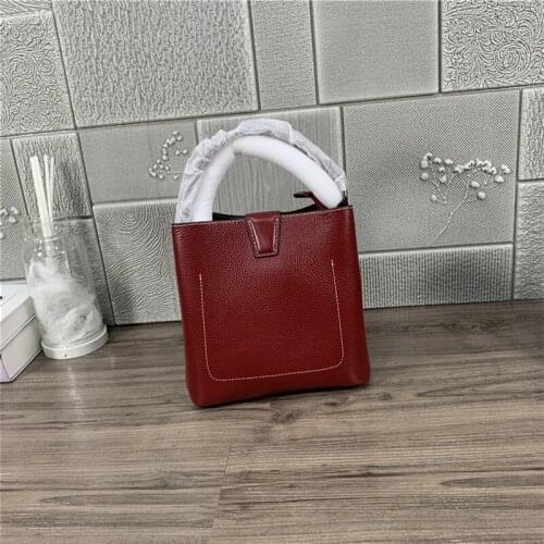 Bucket Handbag Vintage Ladies Cow Leather Womens Casual Totes Small Crossbody Shoulder Bags Designer Party Bolsos Mujer