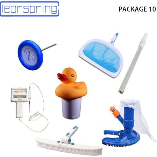 1 lots package Vacuum Cleaner with Brush Swimming Pool cleaning and suction head Pool Accessories skimmer Automatic Dispenser