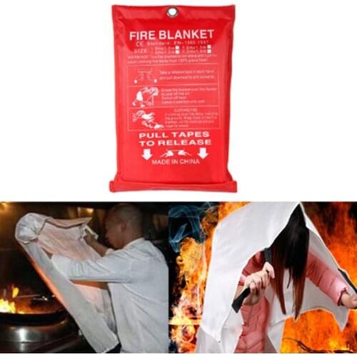 1M x 1M Sealed Fire Blanket Camp Equipment Outdoor Tool Bushcraft Home Fire Shelter Safety Cover Emergency Survival