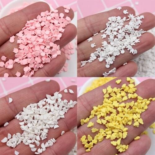 100g/Lot Beautiful Tulip Cute Eggshell Rabbit Slices Polymer Soft Clay Flower Sprinkles for DIY Crafts Decoration Accessories