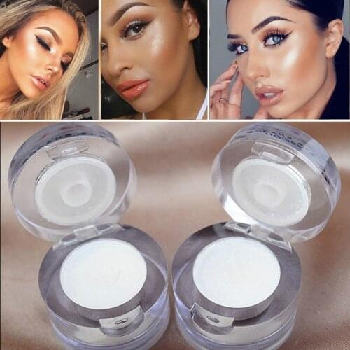 2 In 1 White Eye Shadow Powder Eye Make Up Face Brighten Highlighter Shining Shimmer Powder Pigment Single Color Eyeshadow