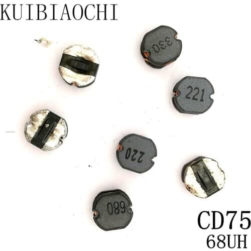 20pcs/LOT SMD Power Inductor CD75 68UH 680 7.8*7.0*5.0mm Unshielded winding inductor