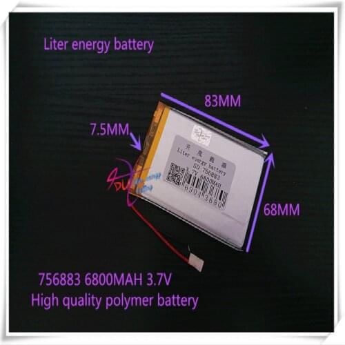 3.7V 6800mAh 756883 polymer lithium ion / Li-ion battery for power bank mobile bank tablet pc e-book