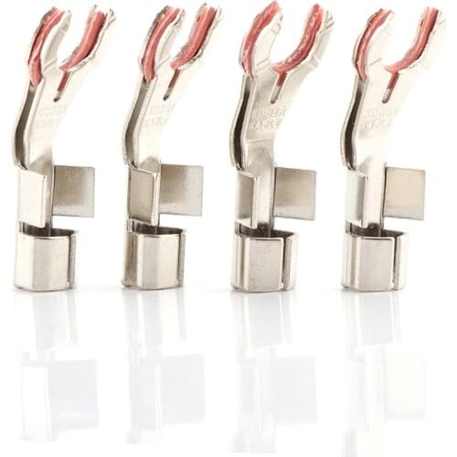 4Pcs SY1512 Audio Rhodium Plated Y Spade Plug for Hi End Audio