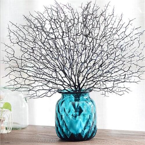45cm Artificial White Coral Tree Branch Wedding Decorations Home Simulation Peacock Coral Branches Plastic Dried Branches
