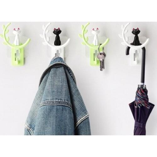 Kitchen Bathroom Accessories Cute Cat Bathroom Kitchen Wall Strong Suction Cup Hook Hangers Vacuum Sucker Drop Shipping