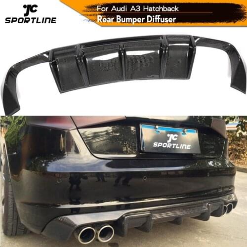 Carbon Fiber Car Rear Bumper Diffuser for Audi A3 Sline Hatchback 2014 2015 Not A3 Standard Car Rear Diffuser Lip Spoiler