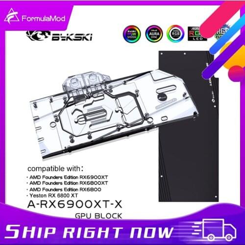 Bykski 6900 6800 GPU Water Cooling Block, Full Cover Cooler For AMD Founder Edition Radeon RX 6900 6800 XT, A-RX6900XT-X