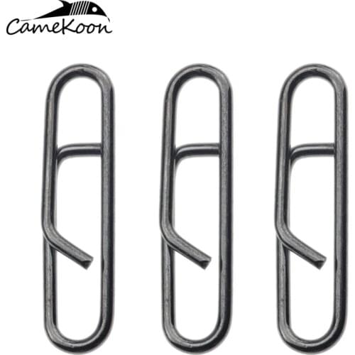 CAMEKOON 100Pcs/Pack Fishing Power Clips Stainless Steel Speed Clip Easy Quick Change Lure Snap Fishing Connector Kayak Drifting