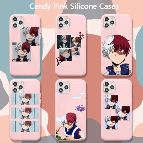 Shoto Todoroki boku no hero academia Phone Case for iPhone 11 Pro 12 pro Max 8 7 6 6S Plus 5S X XR XS MAX Matte Candy Pink Cases