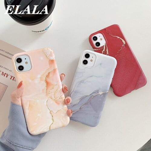Phone Case For iPhone 12 Mini 11 Pro Max SE 2020 XS XR X 7 8 Plus Marble Crack Matte Back Cover Soft TPU Colorful Protect Coque