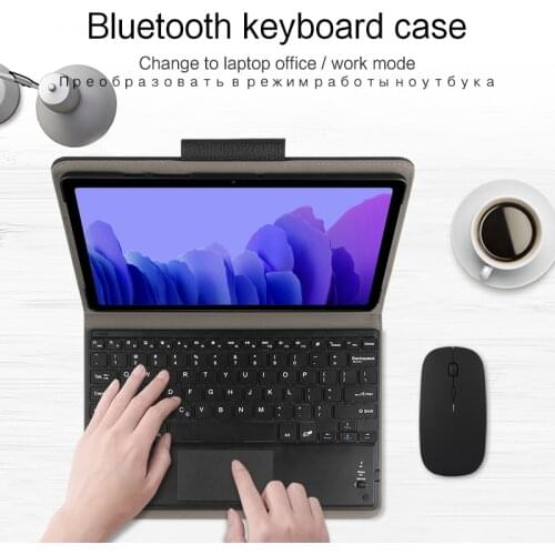 T505 Cover For Samsung Galaxy Tab A7 10.4 SM T500 T507 Tablet case Leather stand funda with Wireless Bluetooth keyboard + Film