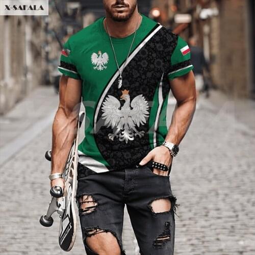 Polska Poland Flag Emblem 2021 New 3D Printed T Shirts Unisex HarajukuTop Shirt Tee Tops 3 Summer Short Sleeve Male Women Men