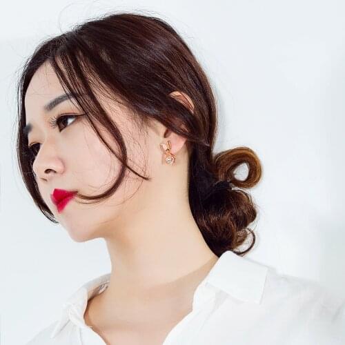 GorGor Temperament Inlaid Zircon Butterfly Titanium Steel Earrings Temperament Minimalist Originality Earrings Jewelry Gift 470