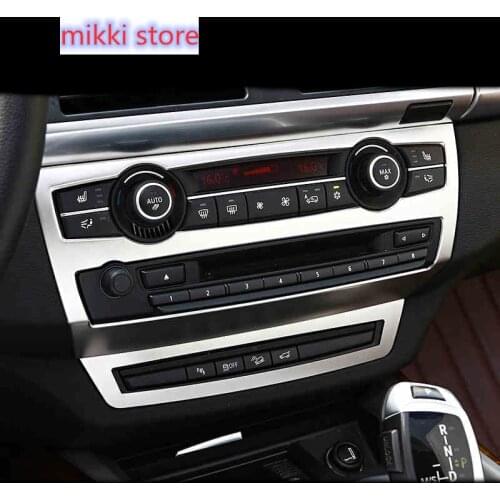 Chrome Car Styling Inner Middle Console AC CD Panel Decorative Cover trim frame For BMW X5 F15 X6 F16 E70 E71 Auto Accessories