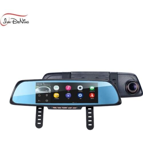 JanDeNing 6.86'' Touch Screen RAM 1GB 2 Split View Android GPS Navigation Mirror Car DVR Dual Lens Camera Rear Parking WiFi FM