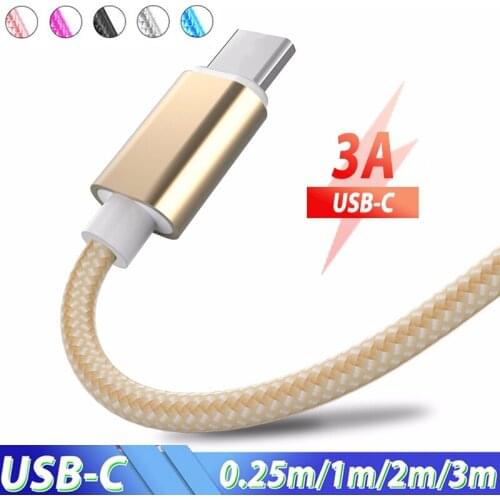 USB Type C Cable for Samsung Galaxy S20 S20+ Ultra Xiaomi Redmi 8 8A Huawei Fast Charging USB-C USBC Charger Cord Type-C Data
