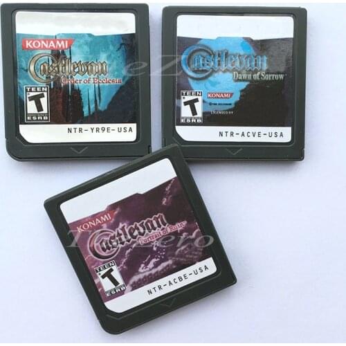Castlevania Series Order of Ecclesia Dawn of Sorrow Portrait Video Game Cartridge Console Card US Version for DS3DS2DS Console