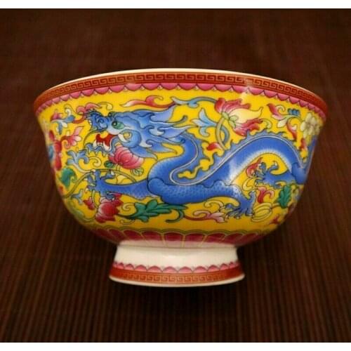Chinese old porcelain Pastel Painting Dragon and Phoenix pattern bowl