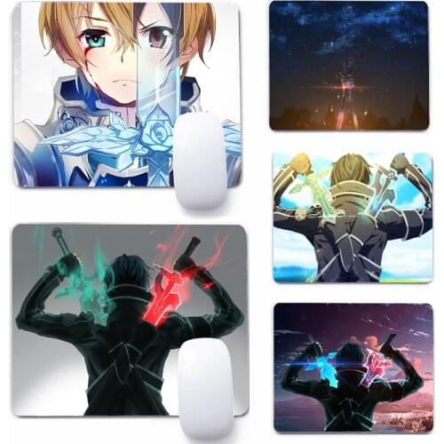 SAO Sword Art Online Kirito Anime 22x18cm Mouse Pad Computer Small Mouse Non-slip Pad Desktop Keyboard Pad Office Mouse Mat