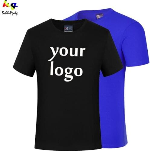 Your OWN Design Brand Logo / Picture Customized Men and Women DIY Cotton T-Shirt Short Sleeve Casual T-Shirt Top Size S-4XL