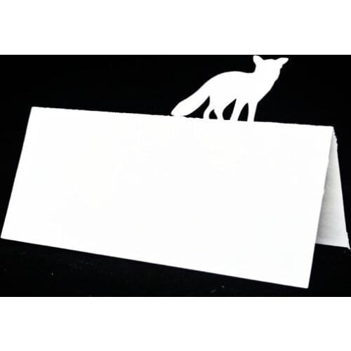 Fox Sillouette Escort place Cards, rustic Wedding Tented seating table number card Placecard