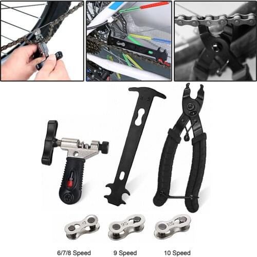 Bicycle Chain Repair Removal Tool Kit Pliers Chain Breaker Splitter Tool Kit for 6 7 8 9 10 Speed Bicycle Plier+Checker