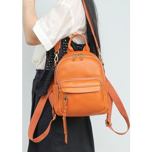 New Woman Backpack High Quality Genuine Leather Brown Backpacks For Female Large Capacity Travel Bag School Backpacks