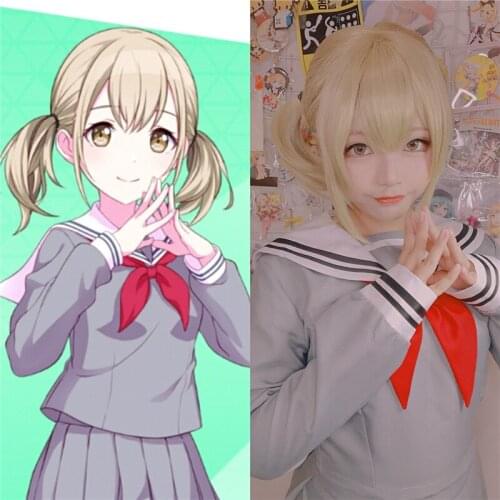 Vivid BAD SQUAD Azusawa Kohane Cosplay Wigs Two Ponytails Synthetic Hair Halloween Party Play Role + Wig Cap