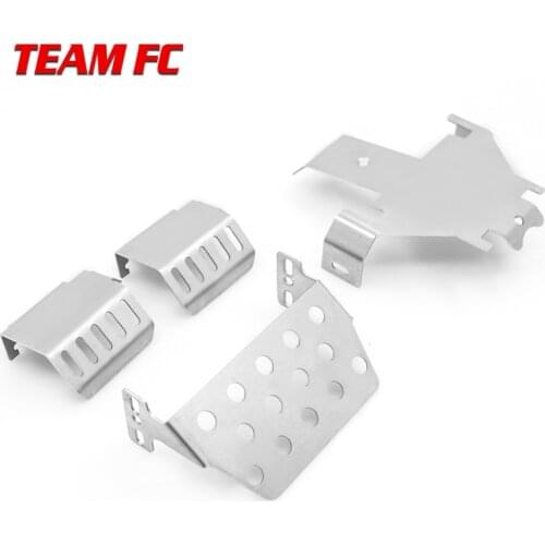 TRX4 2.0 Stainless Steel Front Bumper Lower+Axle+Gearbox Mount Protection Skid Plate Set For 1/10 RC Crawler Trx-4 S49
