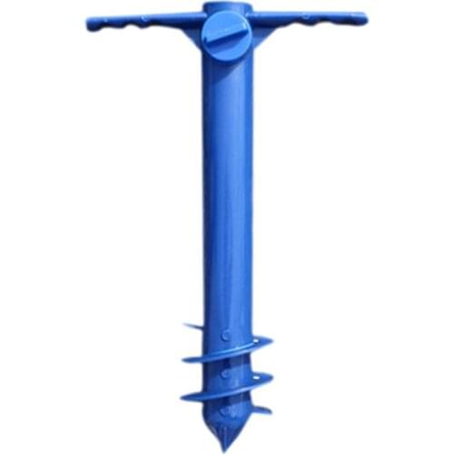 Beach Umbrella Sand Anchor Stand Holder 3-Tier Screw, One Size Fits All Safe Strong Wind (Blue)