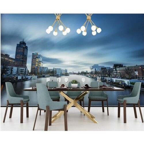 Custom photo 3d wallpaper Modern city river scenery background home decor living room 3d wall murals wallpaper for walls 3 d
