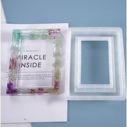 Resin Crystal Epoxy Mold Rectangular Photo Frame Crafts Casting Silicone Mould