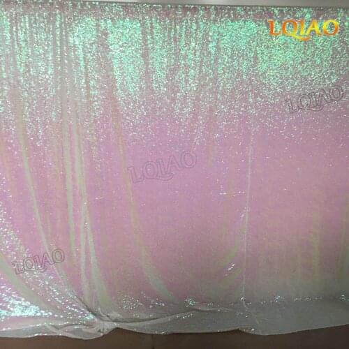 10x10ft Iridescent White Sequin Backdrop 300x300cm Sequin Photography Backdrop for Wedding/Party/Home/Baby Shower/Birthday Decor