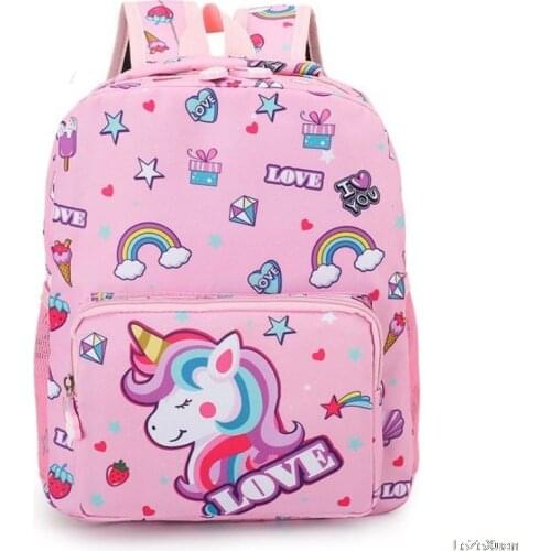Girl School Bags Child Pink Purple Printing Backpack Kindergarten Cute Girls Childrens Schoolbag Waterproof Kids Dropshipping