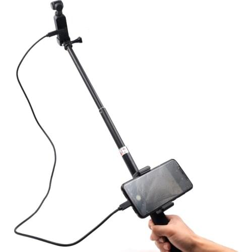 Selfie Stick Extension Rod Pole for DJI OSMO POCKET with 100cm Cable Type C Android IOS Phone Protective Accessory