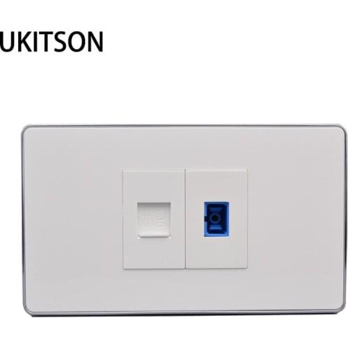 RJ45 CAT5E Network CAT6 Female To Female Plug With SC Optical Fiber Panel 120mm