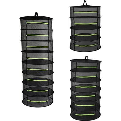 Layers Drying Net for Herbs Hanging Basket Folding Dry Rack Herb Drying Net Dryer Bag Mesh For Flowers Buds Plants Organizer