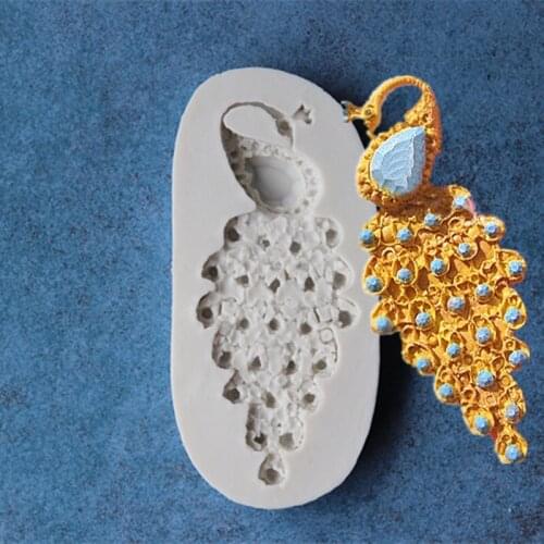 DIY Sugar Silicon Mold Jewelry Peacock Sugar Silicon Mold Chocolate Cake Mold A809