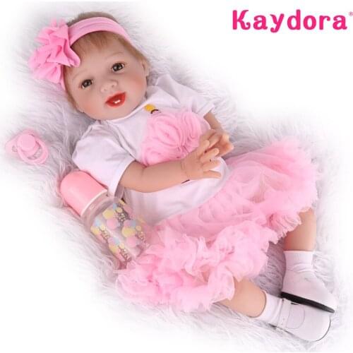 Silicone Reborn Baby Lol Dolls 22 inch 55cm Cute Boneca Play Toys Bebe Menina Alive Toddler Kids Birthday Child Playmate Partner