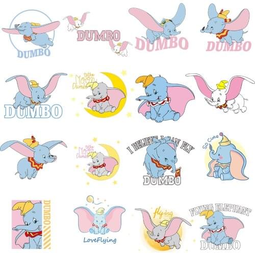Dumbo Patches Thermo Stickers on Clothes Iron on Transfers for Clothing Heat-sensitive Patch Transfer Fusible Stripes Appliques