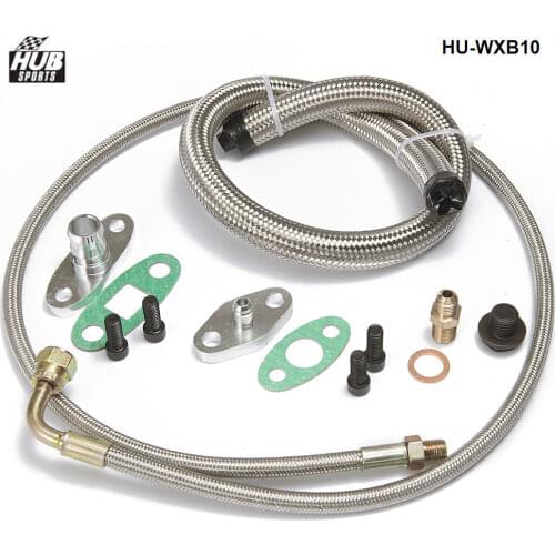 Turbo charger Oil Drain Return+Feed Line T3 T4 T60 T61 T70 Complete Kit HU-WXB10