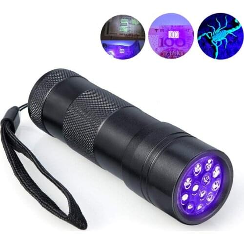 Uv Flashlight 12 Leds 395 Nm Uv Detector Light for Dog Cat Urine, Pet Stains, Bed Bugs, Scorpions, Machinery Leaks Inspection
