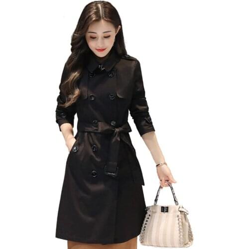 Fashion Windbreaker Coats Long section 2019 New Spring Autumn Coat Women Trench Coats Korean Loose Casual Ladies Outerwear190312