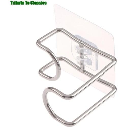 1pc Bathroom Kitchen Traceless Washbasin Save Space Organizer Wall Mount Hook Holder Adhesive Storage Rack Punch-free Sticky